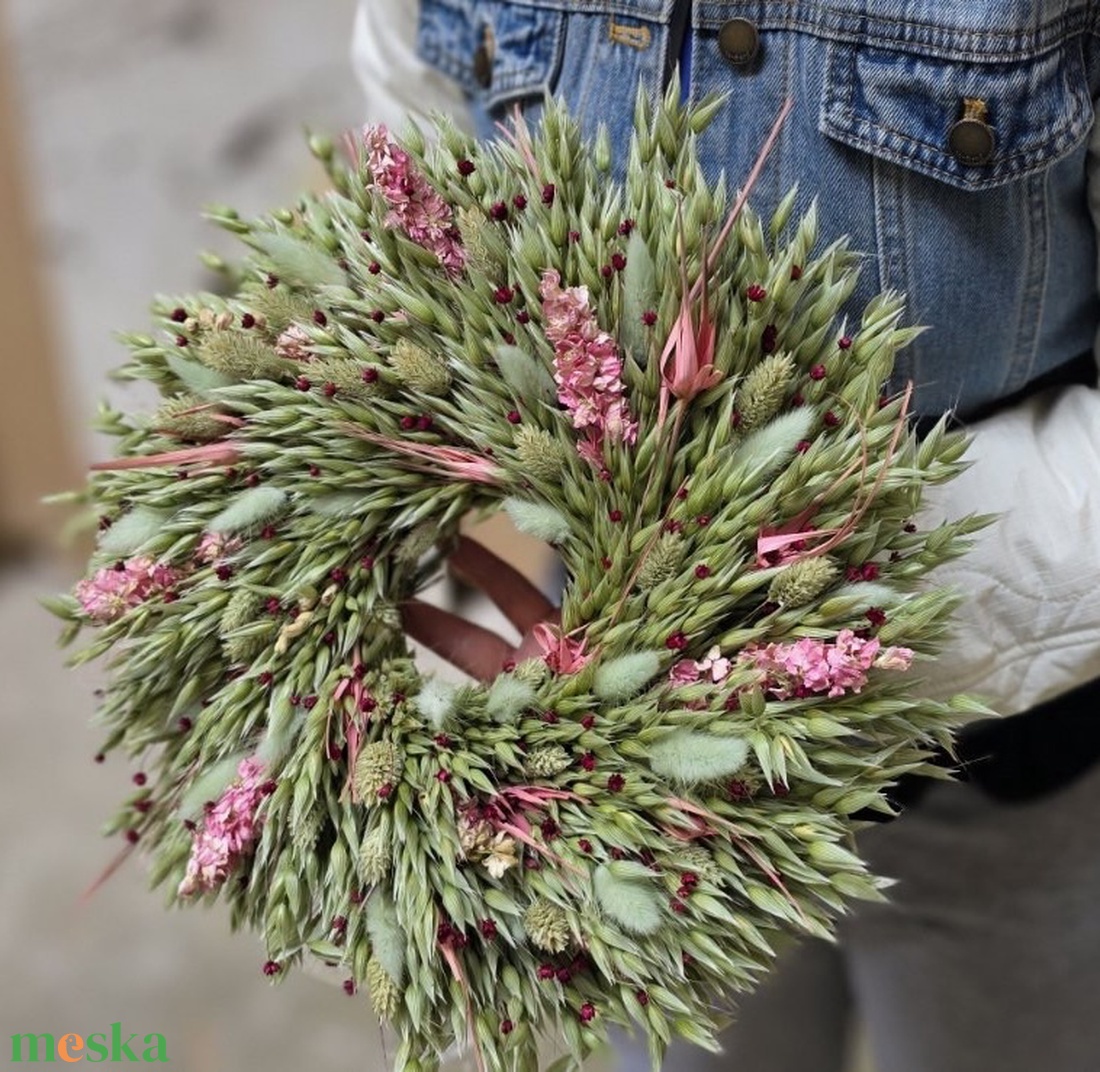 Szárazvirág ajtókopogtató - otthon & életmód - dekoráció - ajtó- és ablak dekoráció - ajtódísz & kopogtató - Meska.hu