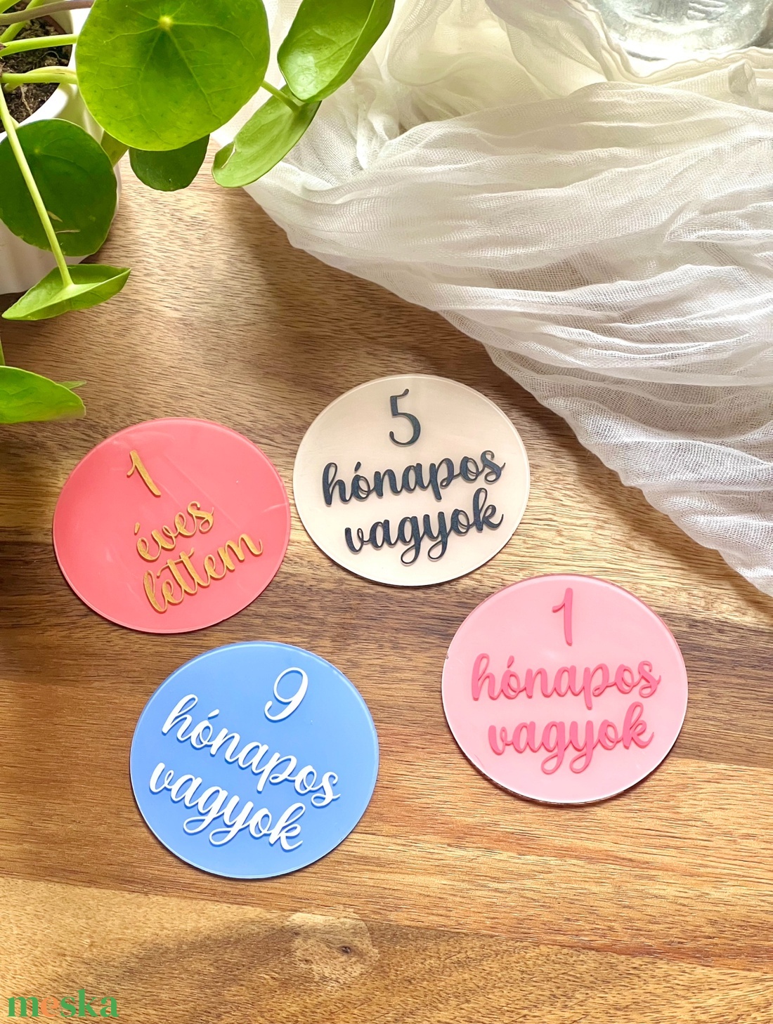 Baba mérföldkő korongok  - esküvő - emlék & ajándék - köszönőajándék - Meska.hu