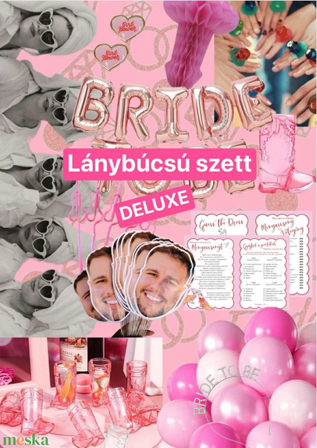 DELUXE Lánybúcsú szett � személyre szabott Hen Party csomag: játékok, dekorációk és kiegészítők - esküvő - lánybúcsú - Meska.hu