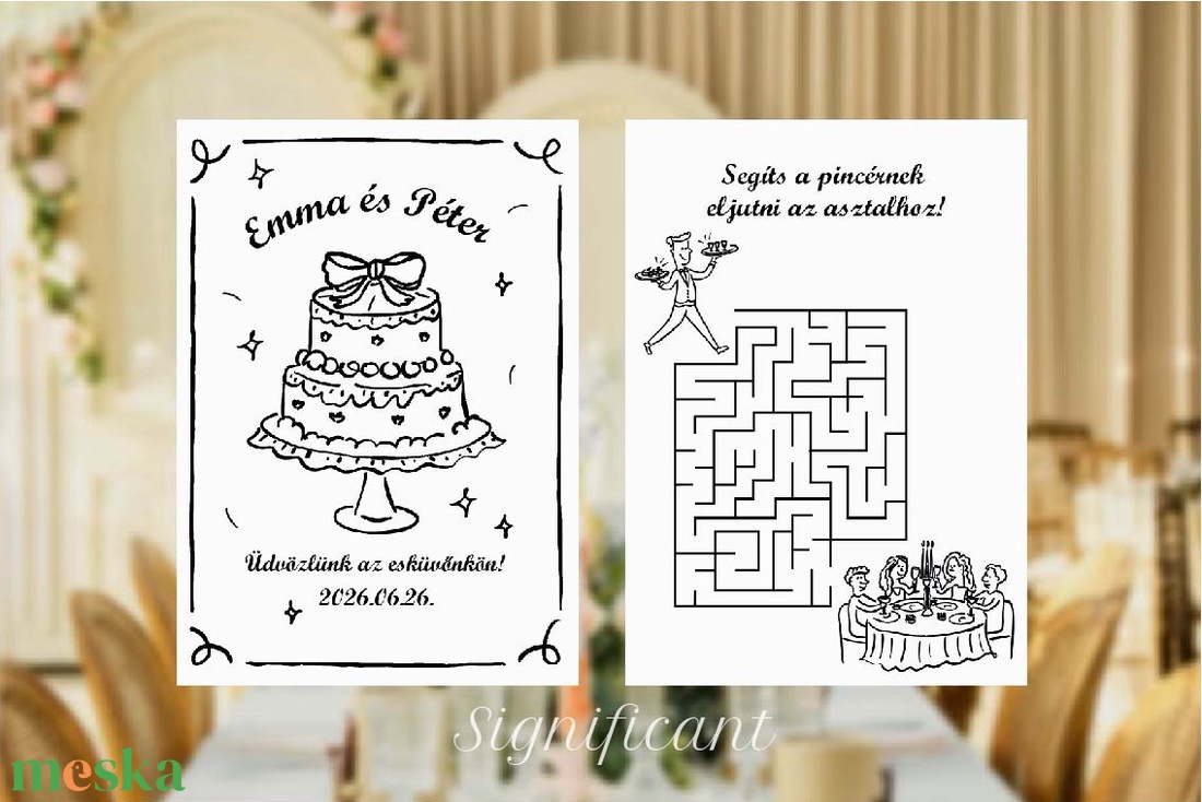 Esküvői színező és foglalkoztató füzet gyerekeknek - művészet - grafika & illusztráció - művészi nyomat - Meska.hu