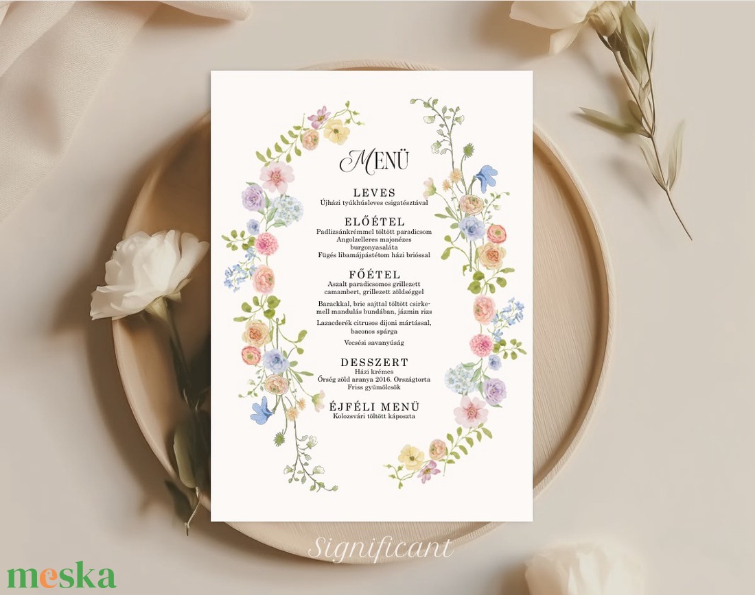 Significant Floral Garden Collection - Esküvői Menü (120�170 mm) Papír/Digitális - művészet - grafika & illusztráció - művészi nyomat - Meska.hu