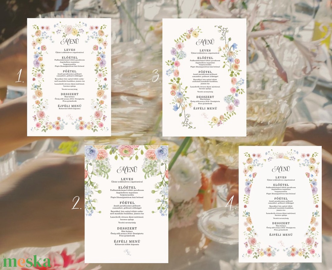 Significant Floral Garden Collection - Esküvői Menü (120�170 mm) Papír/Digitális - művészet - grafika & illusztráció - művészi nyomat - Meska.hu