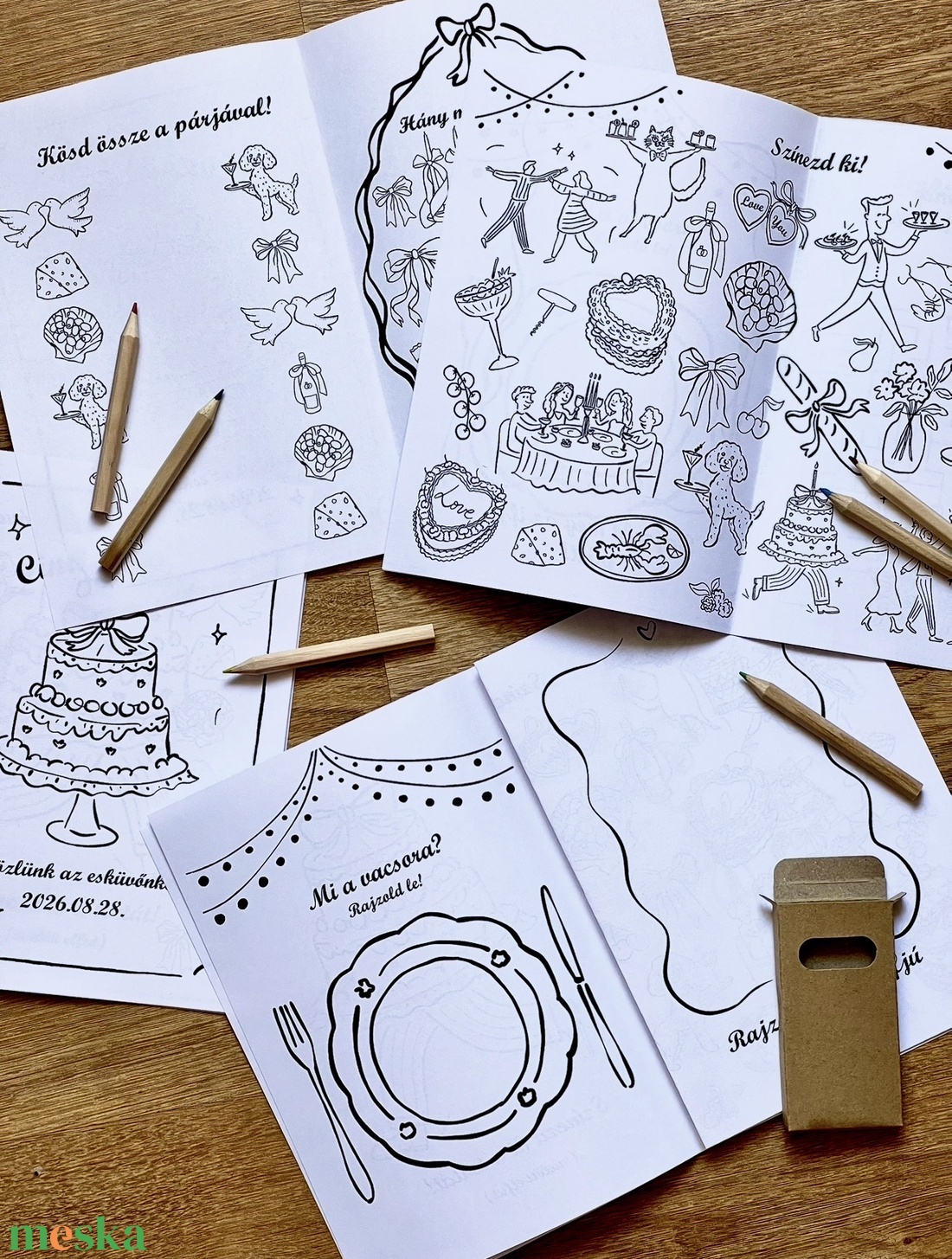 Esküvői színező és foglalkoztató füzet gyerekeknek - művészet - grafika & illusztráció - művészi nyomat - Meska.hu