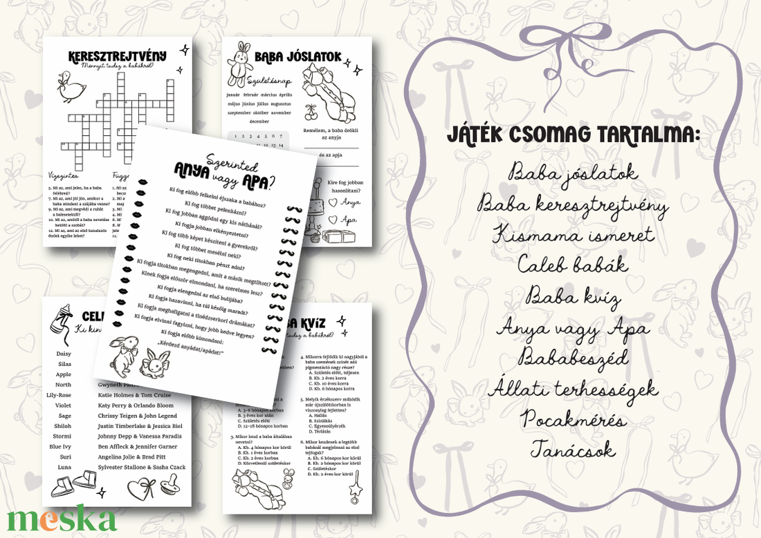 Babaváró buli játékfüzet � szórakoztató játékok és feladatok - művészet - grafika & illusztráció - művészi nyomat - Meska.hu
