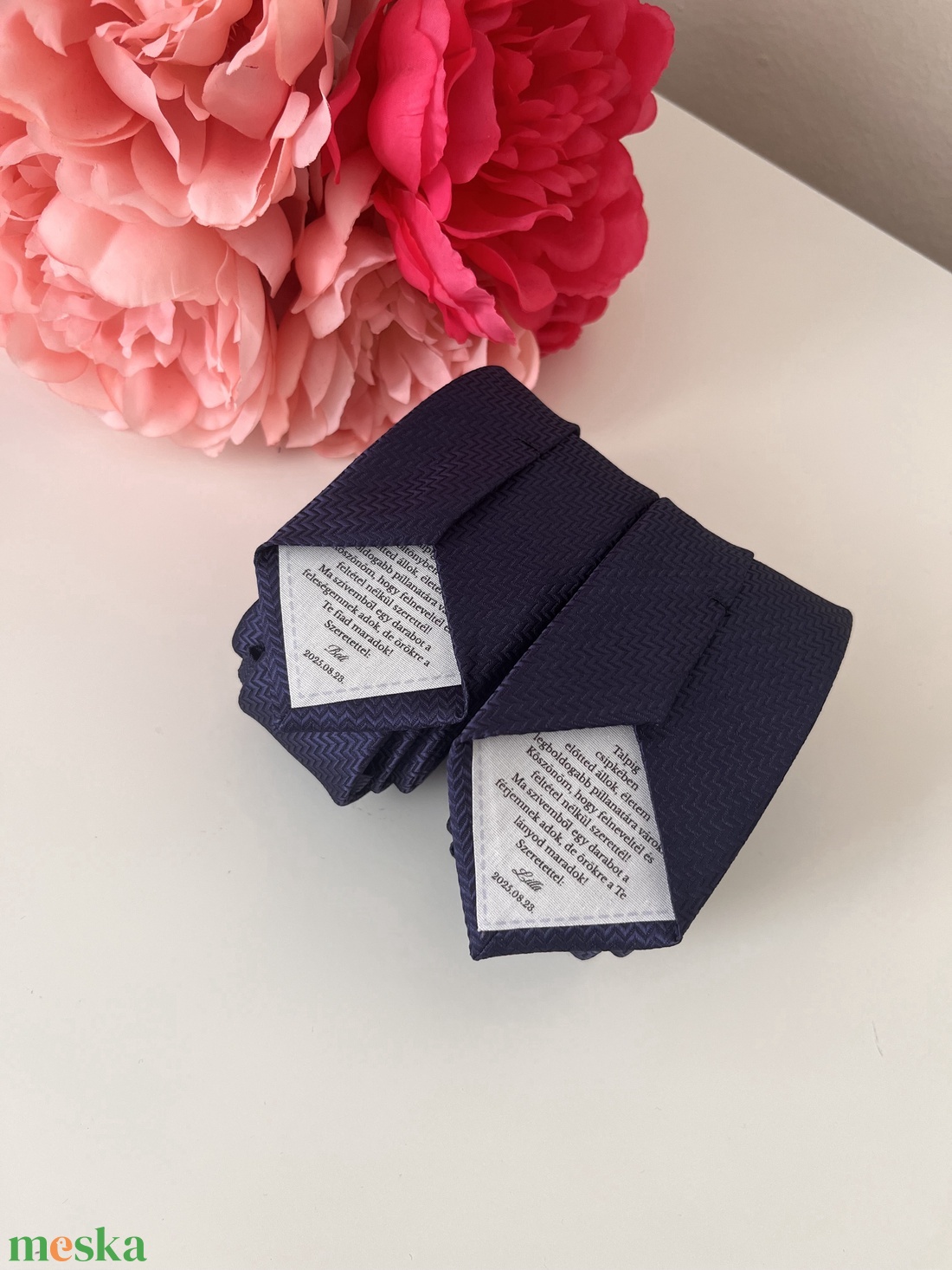 Szülőköszöntő, tanú felkérő nyakkendő saját képpel és szöveggel, ajándék díszdobozban - esküvő - emlék & ajándék - szülőköszöntő ajándék - Meska.hu