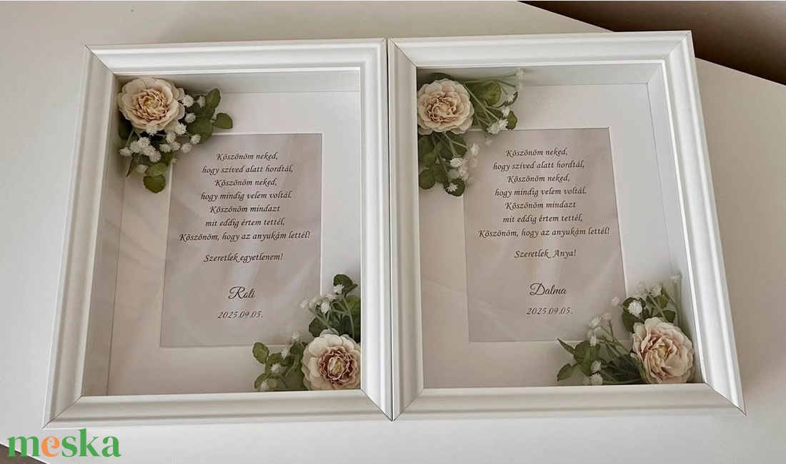 Szülőköszöntő ajándék képkeret greenery stílusban - esküvő - emlék & ajándék - szülőköszöntő ajándék - Meska.hu