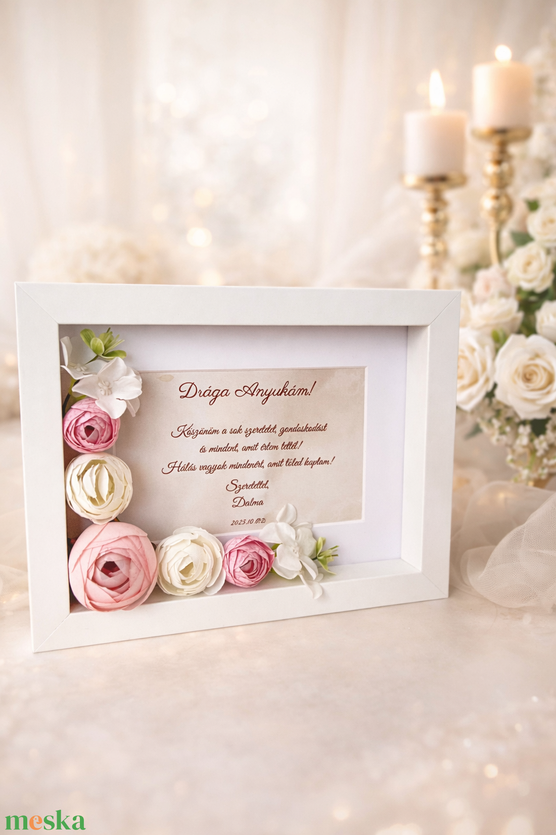 Szülőköszöntő virágos 3D kép - esküvő - emlék & ajándék - szülőköszöntő ajándék - Meska.hu