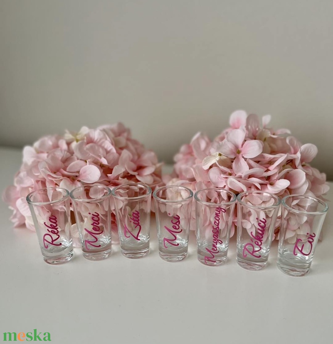 Feliratozott neves feles pohár lánybúcsúra, legénybúcsúra, esküvői ültetőnek, köszönőajándéknak - esküvő - lánybúcsú - Meska.hu
