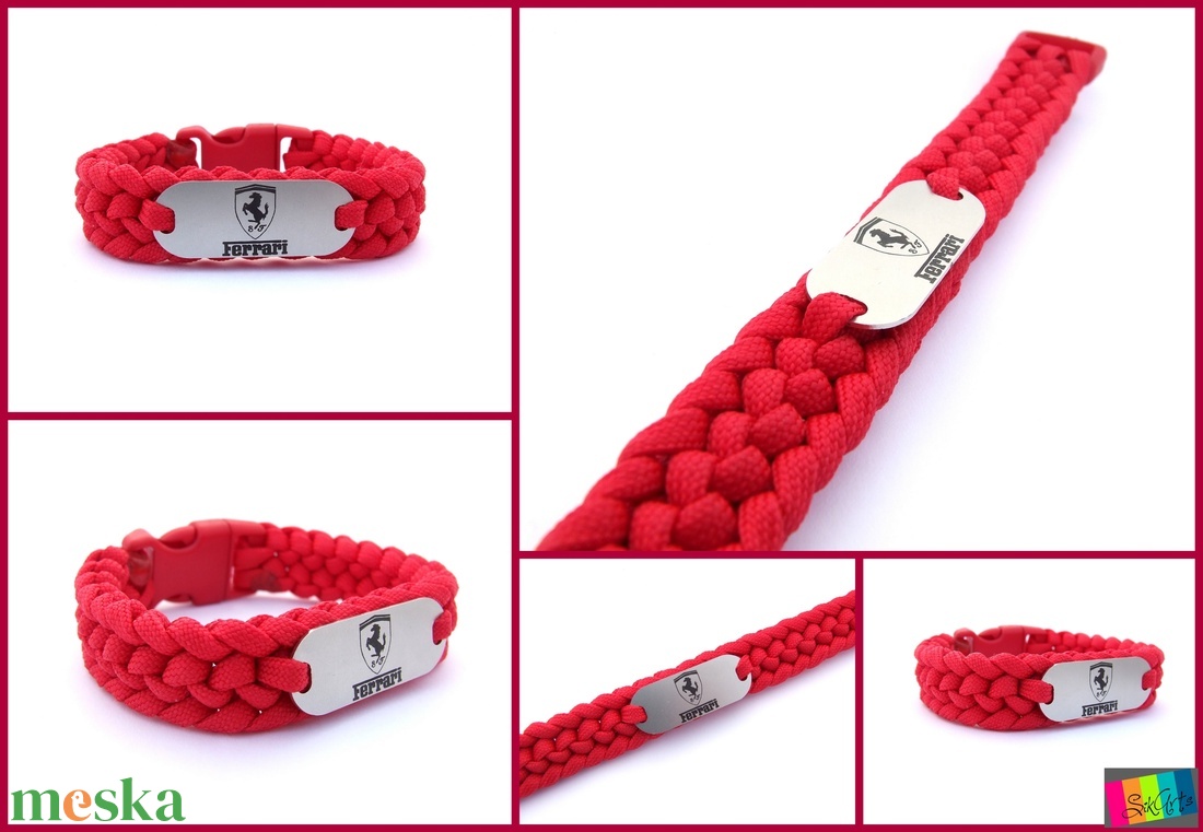 FERRARI Slim - paracord karkötő - ékszer - karkötő - fonott karkötő - Meska.hu