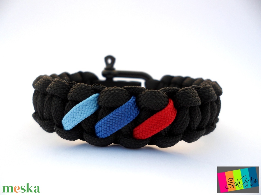 Paracord karkötő BMW-M fanoknak - ékszer - karkötő - fonott karkötő - Meska.hu