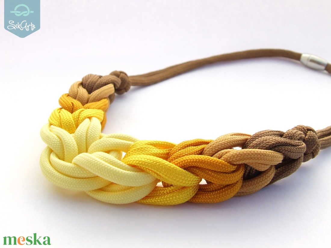 HOOP paracord nyaklánc - Mustard - ékszer - nyaklánc - párhuzamos nyaklánc - Meska.hu