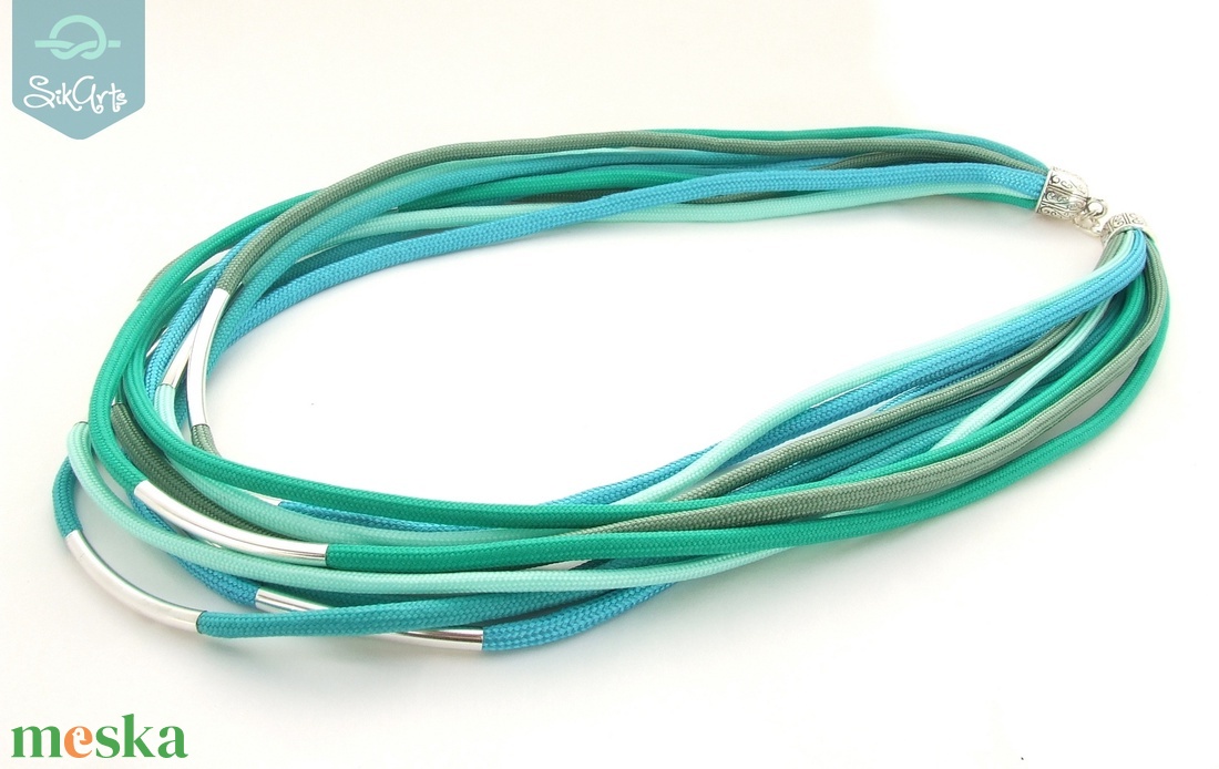 THREADS paracord nyaklánc - Aqua - ékszer - nyaklánc - medál nélküli nyaklánc - Meska.hu