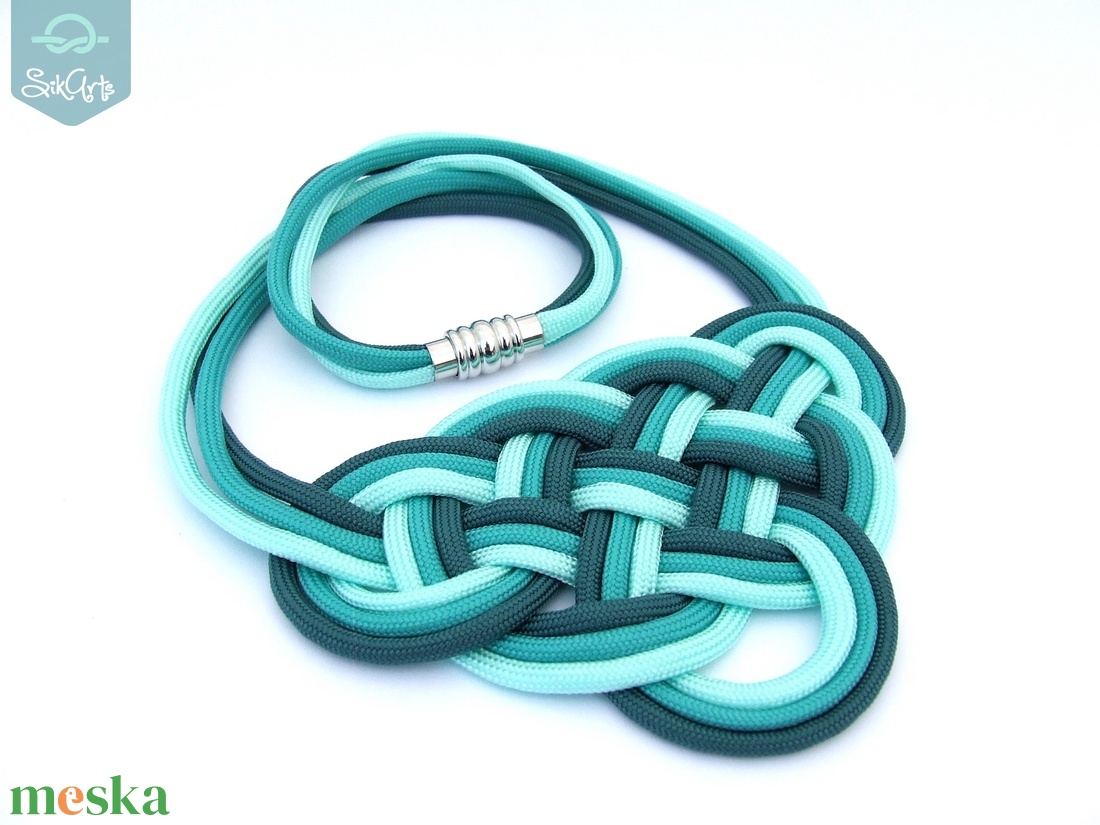 CELTIC paracord nyaklánc - Aqua - ékszer - nyaklánc - medál nélküli nyaklánc - Meska.hu CELTIC paracord nyaklánc - Aqua - ékszer - nyaklánc - medál nélküli nyaklánc - Meska.hu