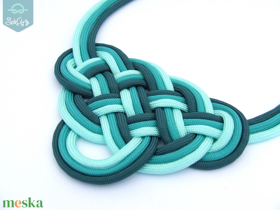 CELTIC paracord nyaklánc - Aqua - ékszer - nyaklánc - medál nélküli nyaklánc - Meska.hu