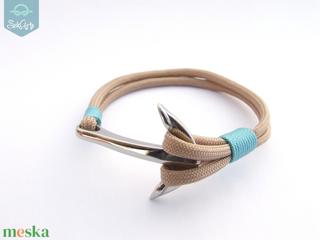 Anchor paracord karkötő - Beige - ékszer - karkötő - fonott karkötő - Meska.hu