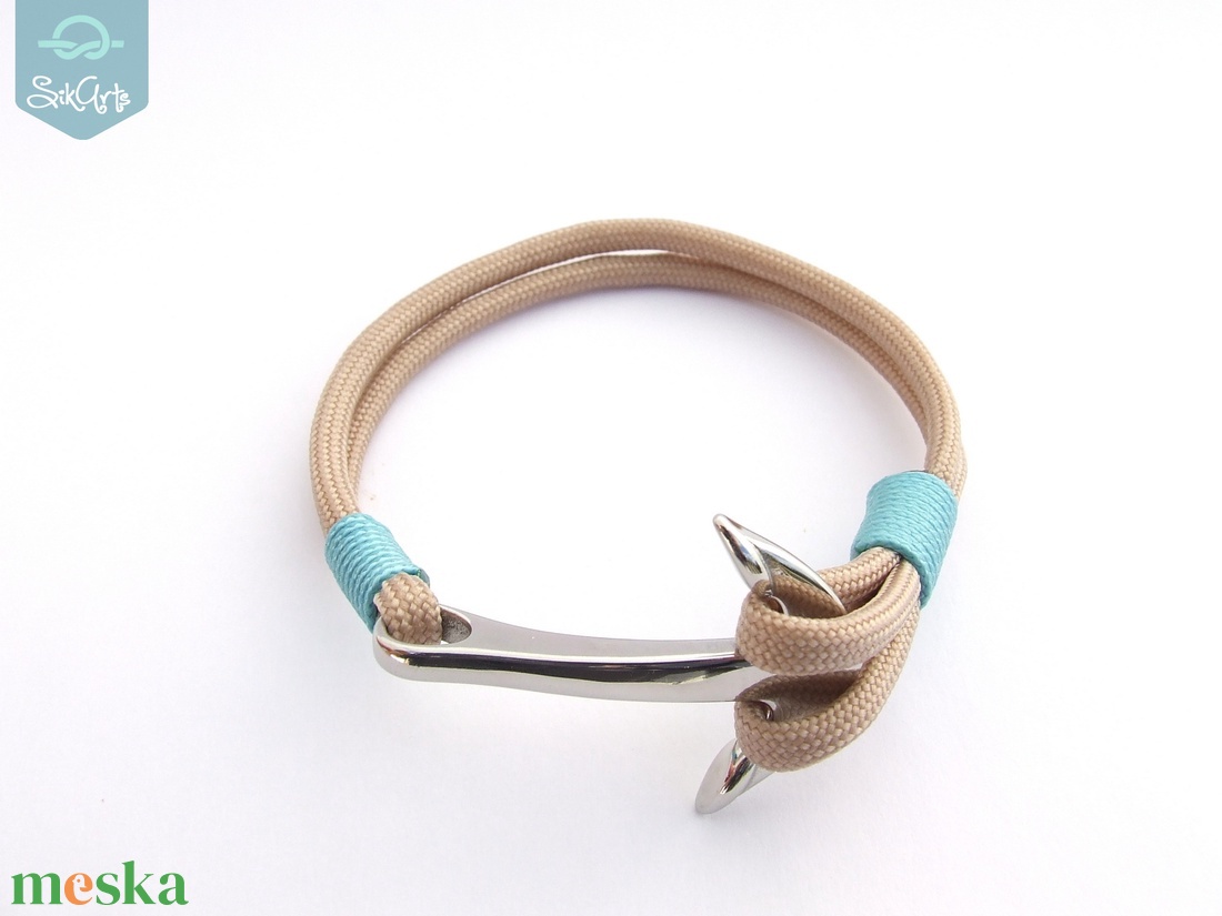 Anchor paracord karkötő - Beige - ékszer - karkötő - fonott karkötő - Meska.hu