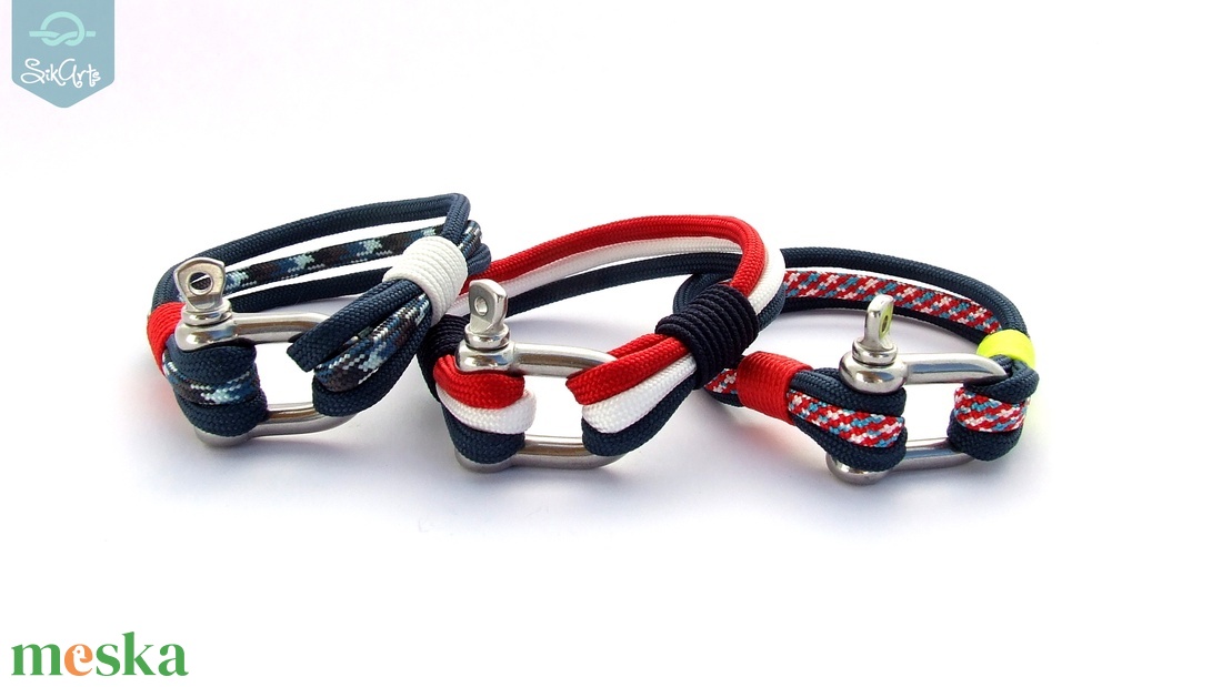NAUTICAL paracord karkötő - Navy - ékszer - karkötő - fonott karkötő - Meska.hu
