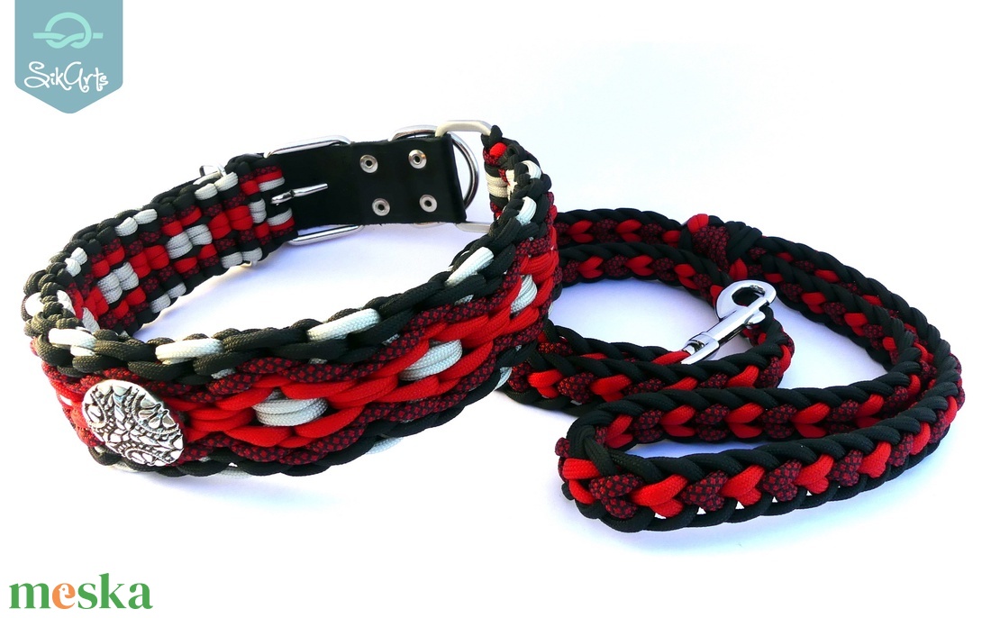 Paracord póráz és nyakörv szett III. - otthon & életmód - kisállatoknak - kutyáknak - kutya nyakörv - Meska.hu Paracord póráz és nyakörv szett III. - otthon & életmód - kisállatoknak - kutyáknak - kutya nyakörv - Meska.hu