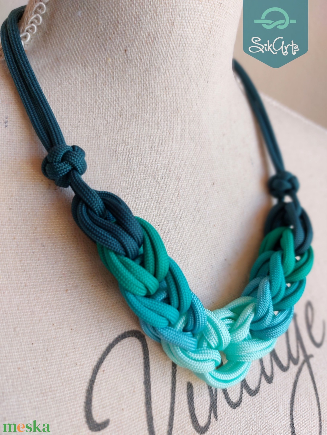 HOOP paracord nyaklánc - Aqua - ékszer - nyaklánc - medál nélküli nyaklánc - Meska.hu HOOP paracord nyaklánc - Aqua - ékszer - nyaklánc - medál nélküli nyaklánc - Meska.hu