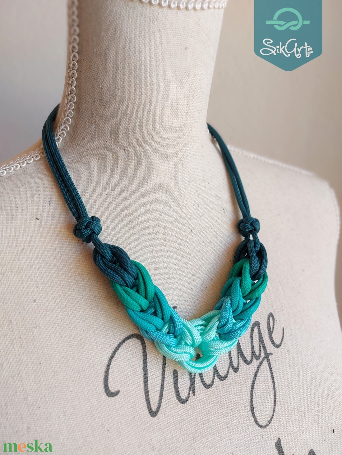 HOOP paracord nyaklánc - Aqua - ékszer - nyaklánc - medál nélküli nyaklánc - Meska.hu HOOP paracord nyaklánc - Aqua - ékszer - nyaklánc - medál nélküli nyaklánc - Meska.hu