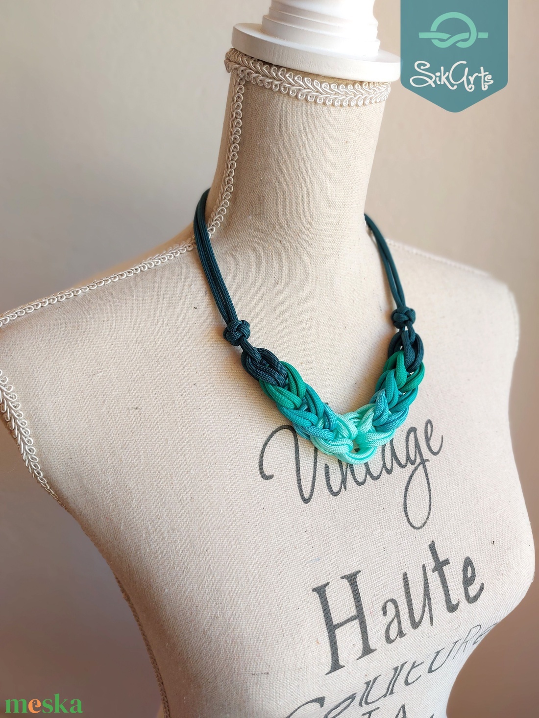 HOOP paracord nyaklánc - Aqua - ékszer - nyaklánc - medál nélküli nyaklánc - Meska.hu HOOP paracord nyaklánc - Aqua - ékszer - nyaklánc - medál nélküli nyaklánc - Meska.hu