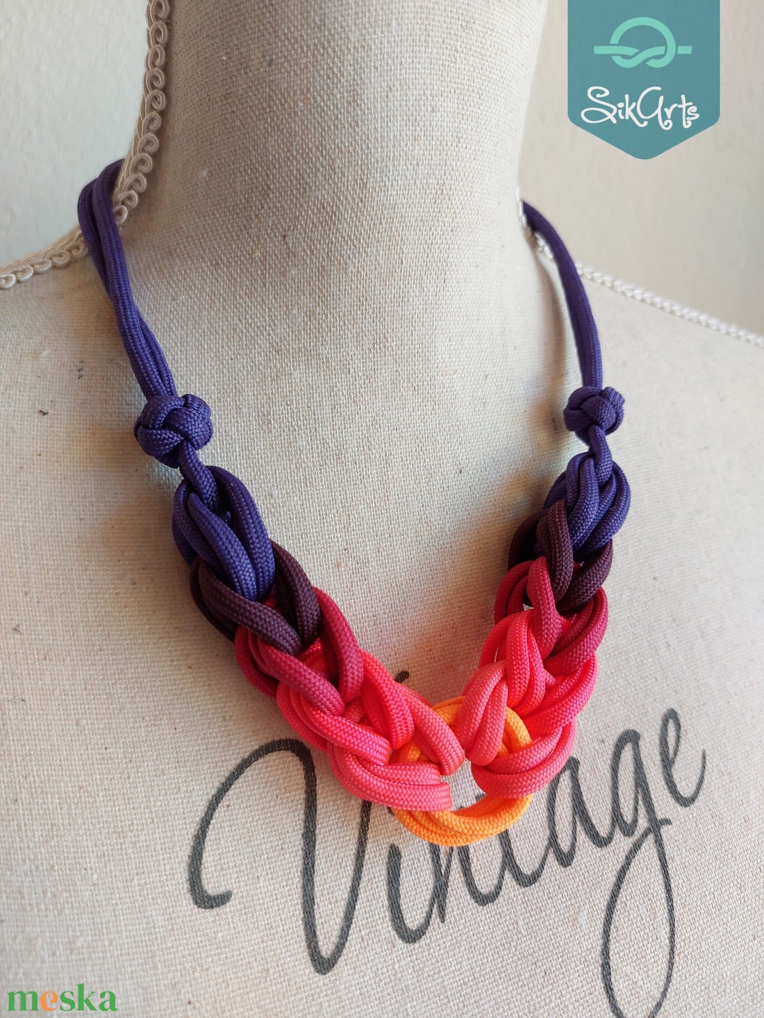 HOOP paracord nyaklánc - Coral - ékszer - nyaklánc - medál nélküli nyaklánc - Meska.hu HOOP paracord nyaklánc - Coral - ékszer - nyaklánc - medál nélküli nyaklánc - Meska.hu