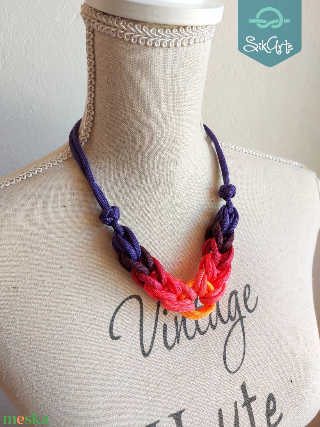 HOOP paracord nyaklánc - Coral - ékszer - nyaklánc - medál nélküli nyaklánc - Meska.hu HOOP paracord nyaklánc - Coral - ékszer - nyaklánc - medál nélküli nyaklánc - Meska.hu
