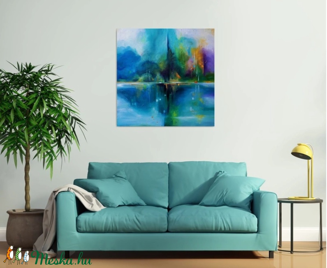 Tükröződés (100x100cm) - művészet - festmény - olajfestmény - Meska.hu Tükröződés (100x100cm) - művészet - festmény - olajfestmény - Meska.hu