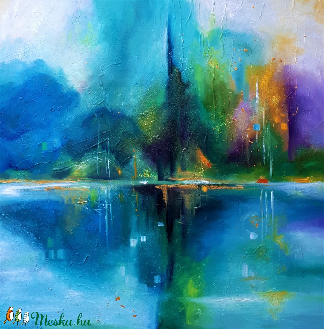 Tükröződés (100x100cm) - művészet - festmény - olajfestmény - Meska.hu Tükröződés (100x100cm) - művészet - festmény - olajfestmény - Meska.hu