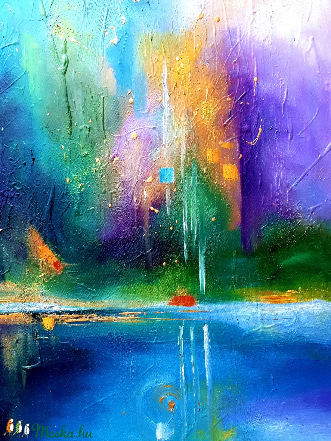 Tükröződés (100x100cm) - művészet - festmény - olajfestmény - Meska.hu Tükröződés (100x100cm) - művészet - festmény - olajfestmény - Meska.hu