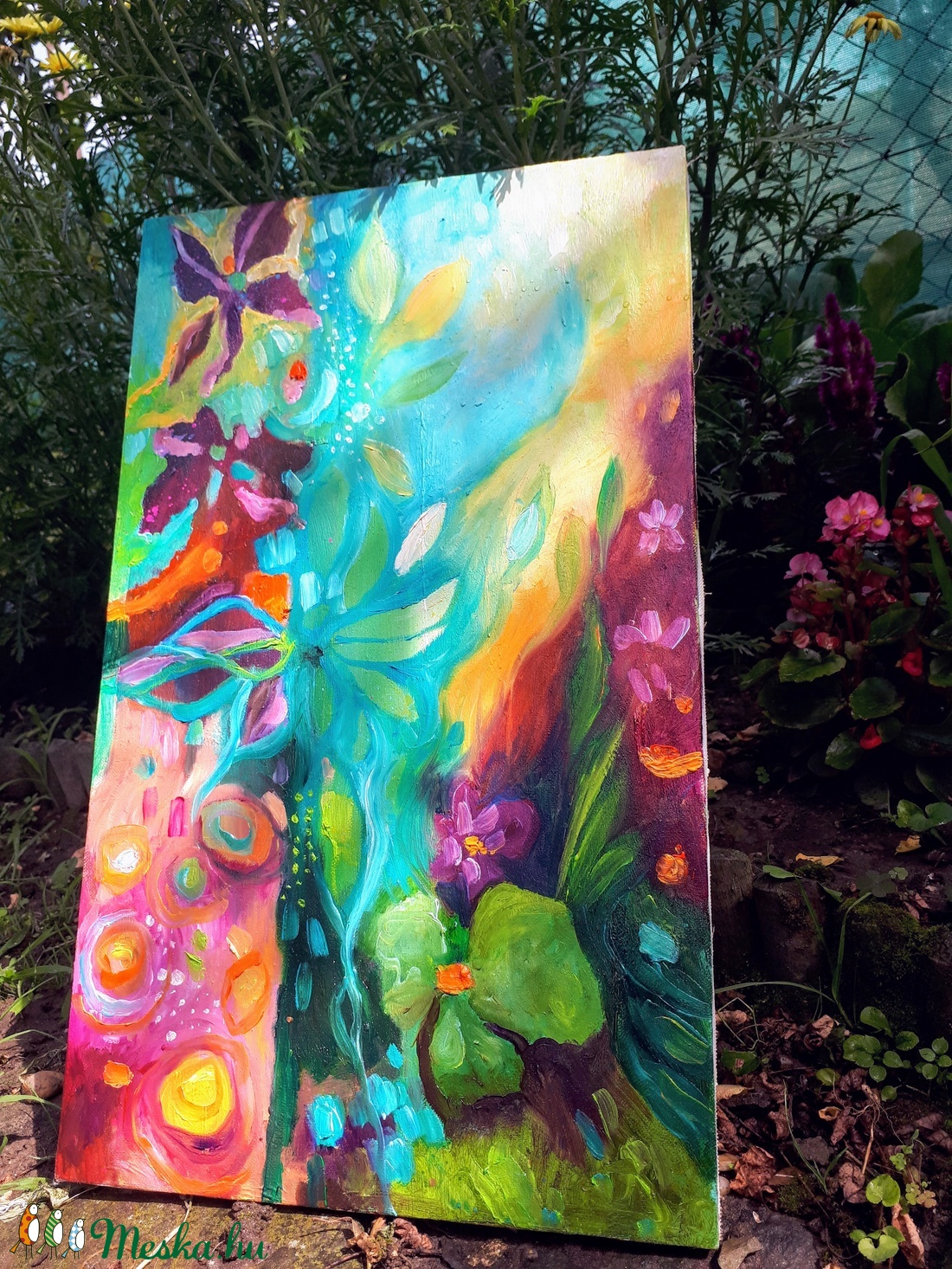 Kertben (50x30cm) - művészet - festmény - olajfestmény - Meska.hu Kertben (50x30cm) - művészet - festmény - olajfestmény - Meska.hu