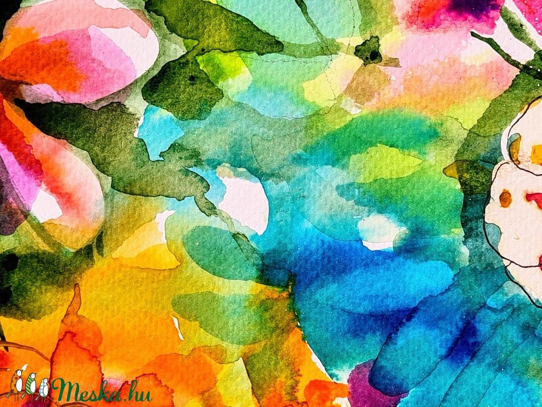 Nyár a kertben 2. (30x40cm) - művészet - festmény - akvarell - Meska.hu