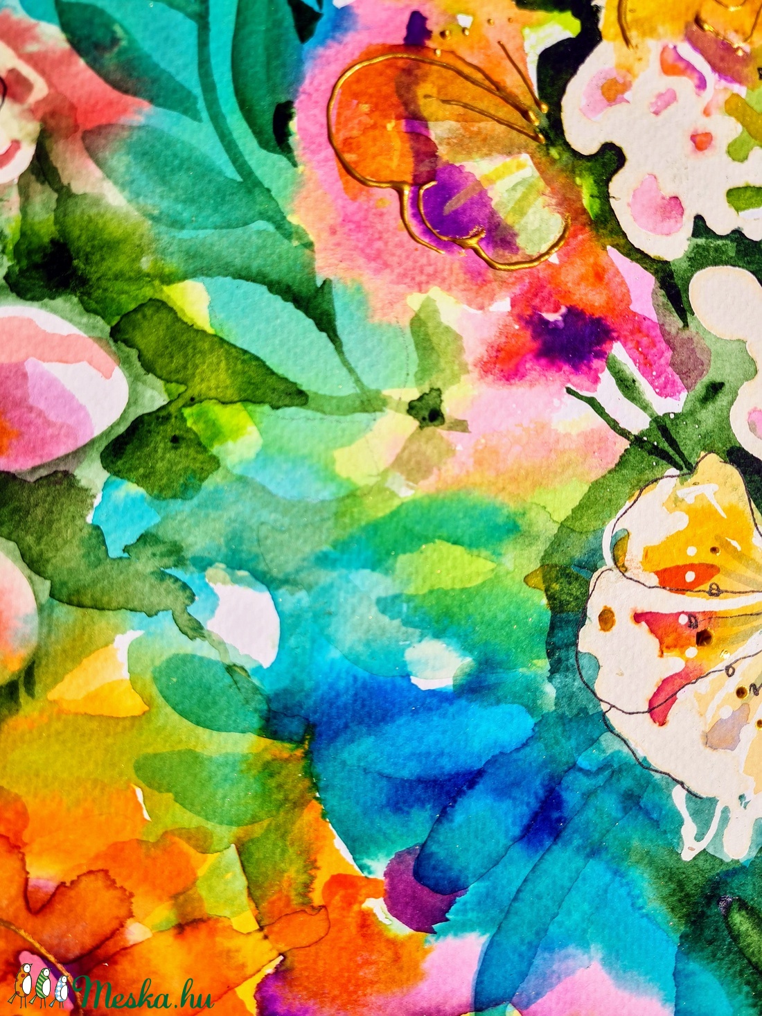 Nyár a kertben 2. (30x40cm) - művészet - festmény - akvarell - Meska.hu