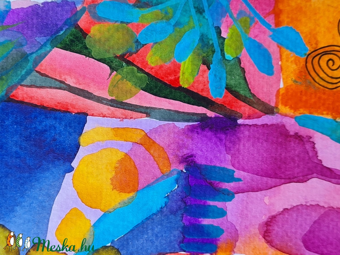 Kerti karnevál. (30x40cm) - művészet - festmény - akvarell - Meska.hu