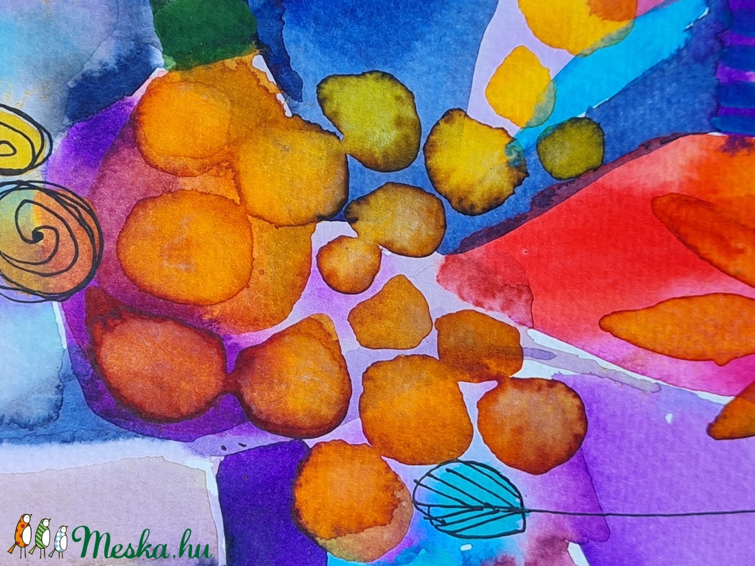 Kerti karnevál. (30x40cm) - művészet - festmény - akvarell - Meska.hu
