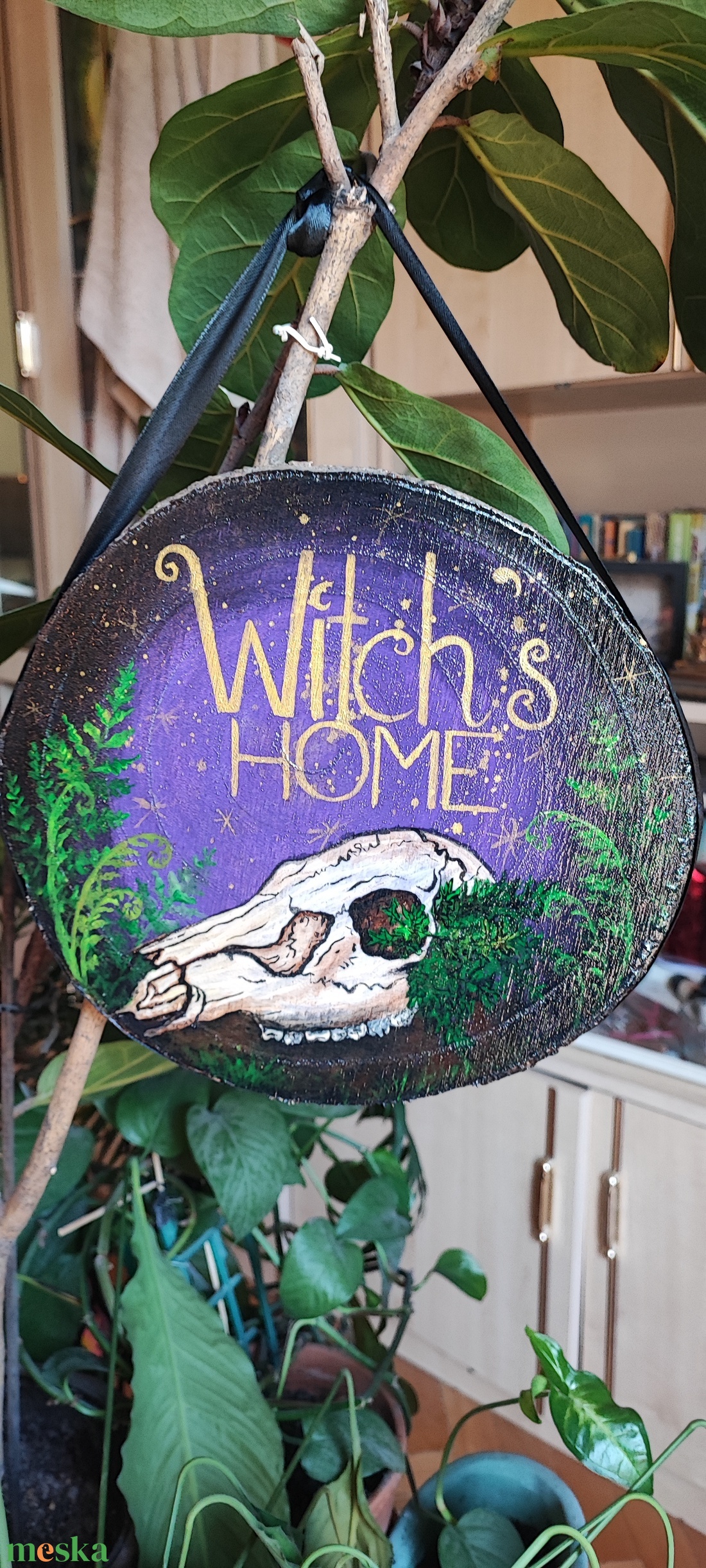 Witch's home fa ajtódíszek - művészet - festmény - akril - Meska.hu