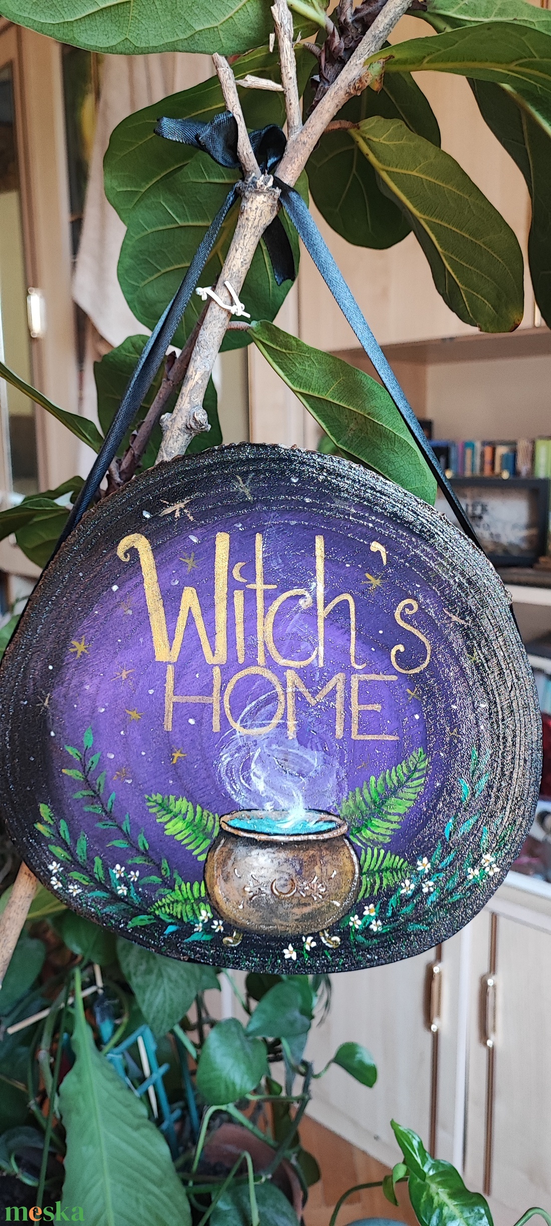 Witch's home fa ajtódíszek - művészet - festmény - akril - Meska.hu