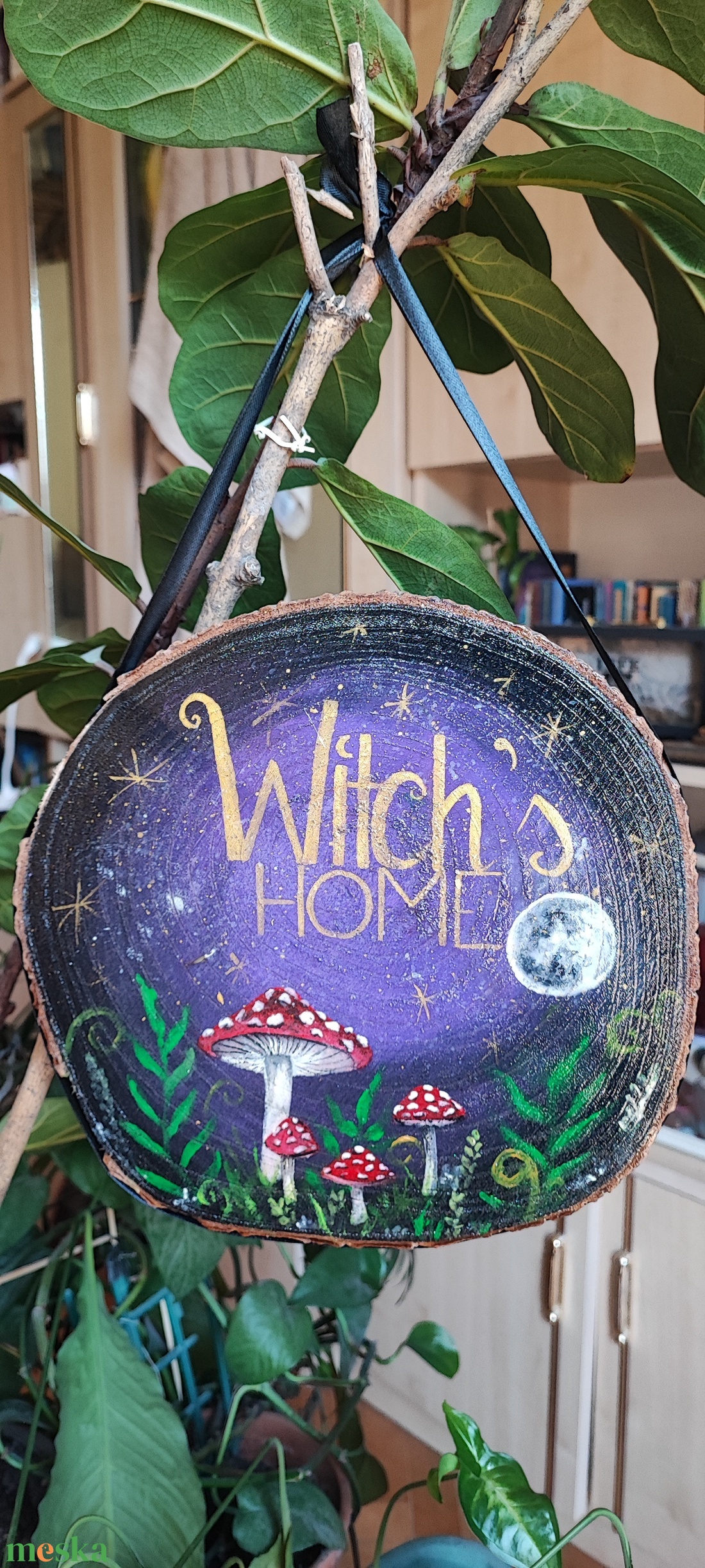 Witch's home fa ajtódíszek - művészet - festmény - akril - Meska.hu