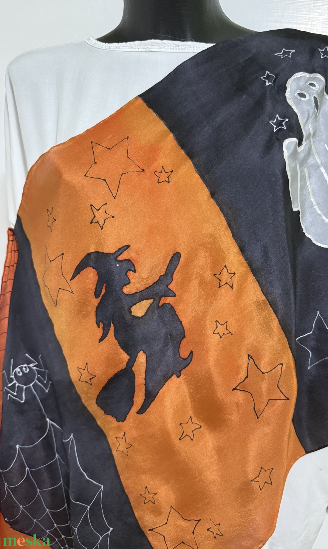 Halloween selyemkollekció  kézzel festett varázslat (kendő + nyakkendő) - otthon & életmód - dekoráció - halloween - halloweeni jelmez és kiegészítők - Meska.hu