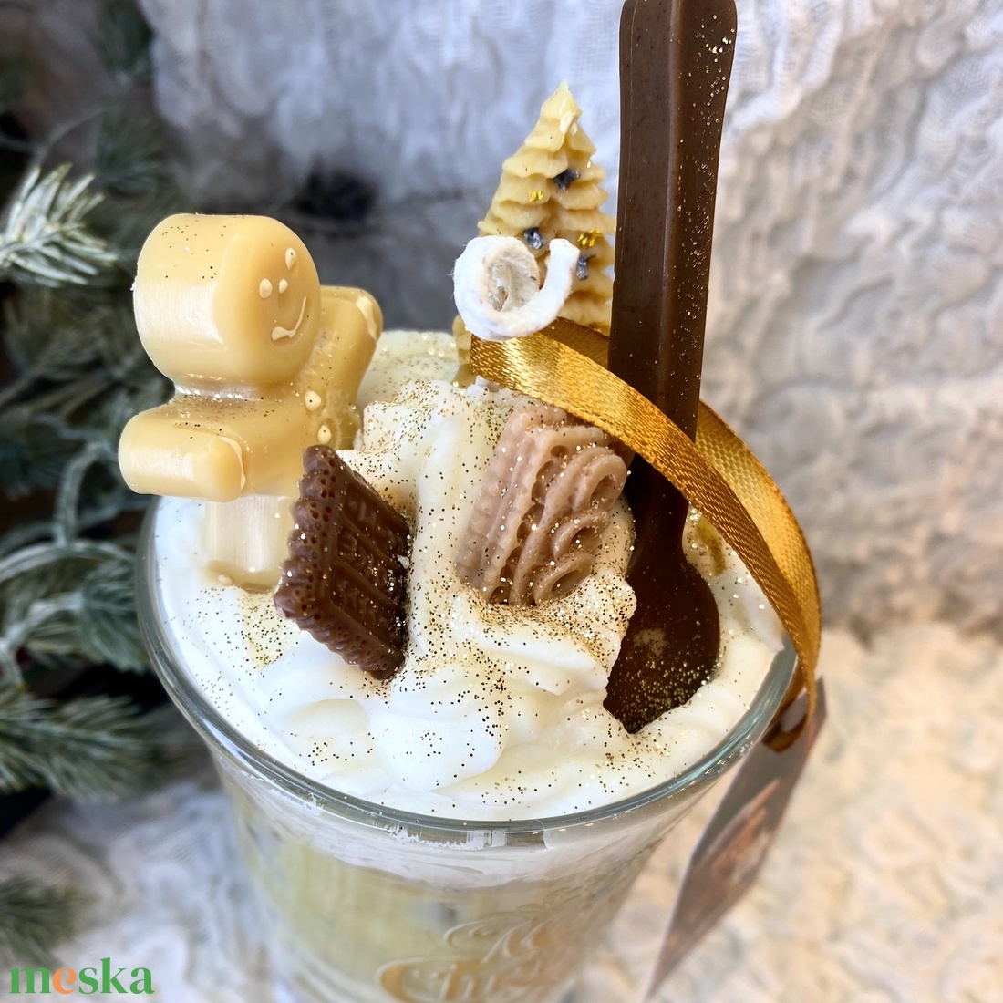 Mézeskalács Latte illatú gyertya  - otthon & életmód - gyertya, illat, aroma - gyertya - Meska.hu