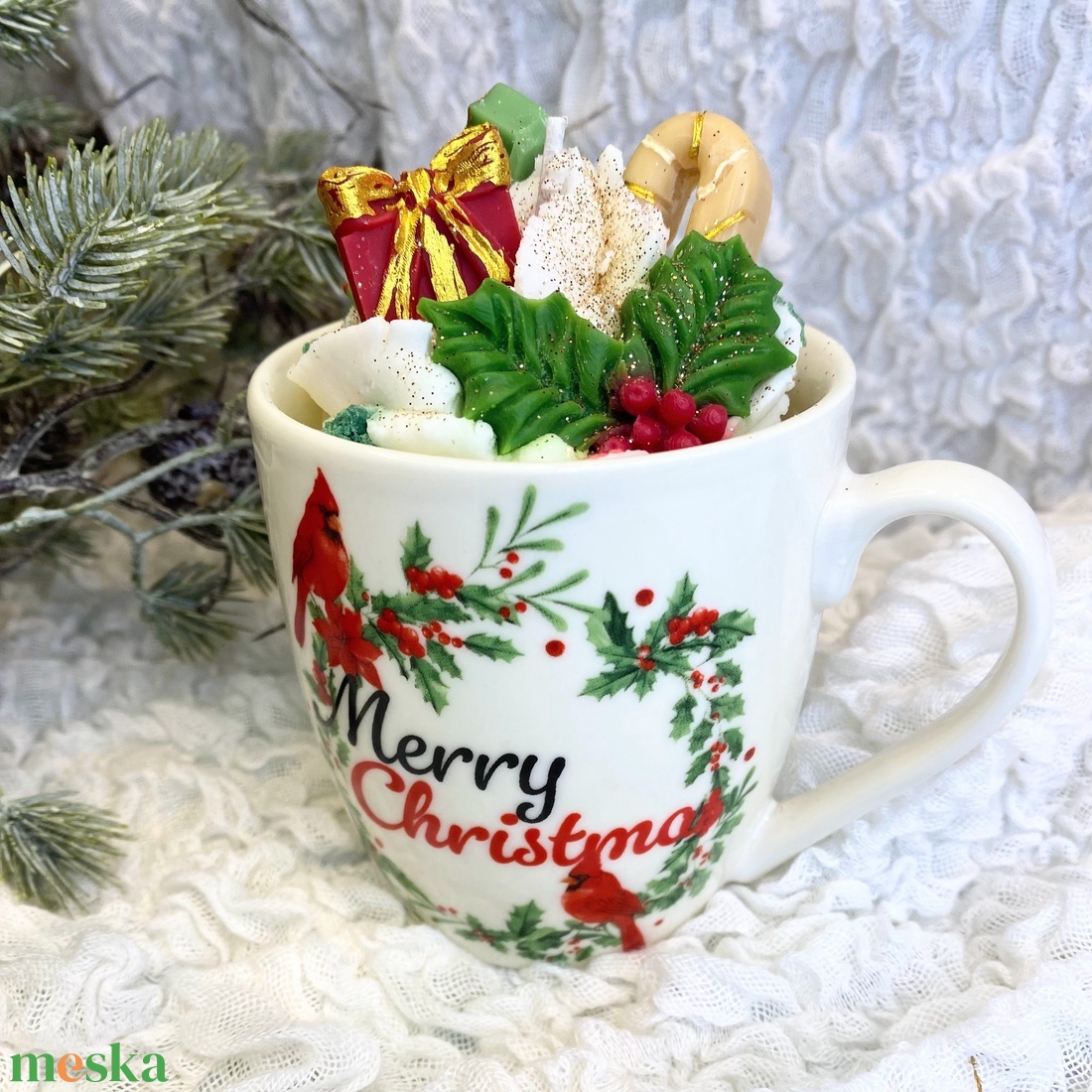 Karácsonyi desszert gyertya bögrében - otthon & életmód - gyertya, illat, aroma - gyertya - Meska.hu