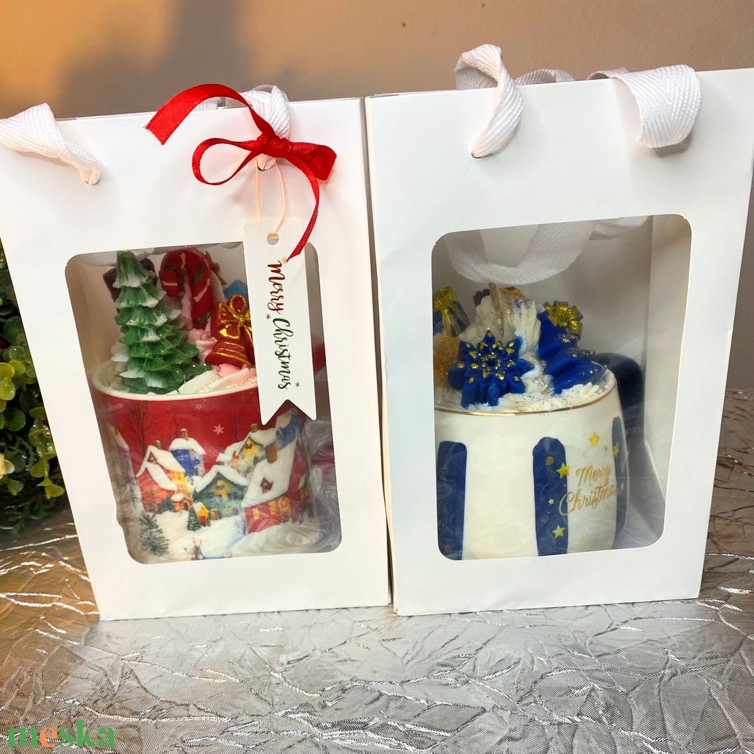 Piros falu desszert gyertya szójaviaszból - otthon & életmód - gyertya, illat, aroma - gyertya - Meska.hu