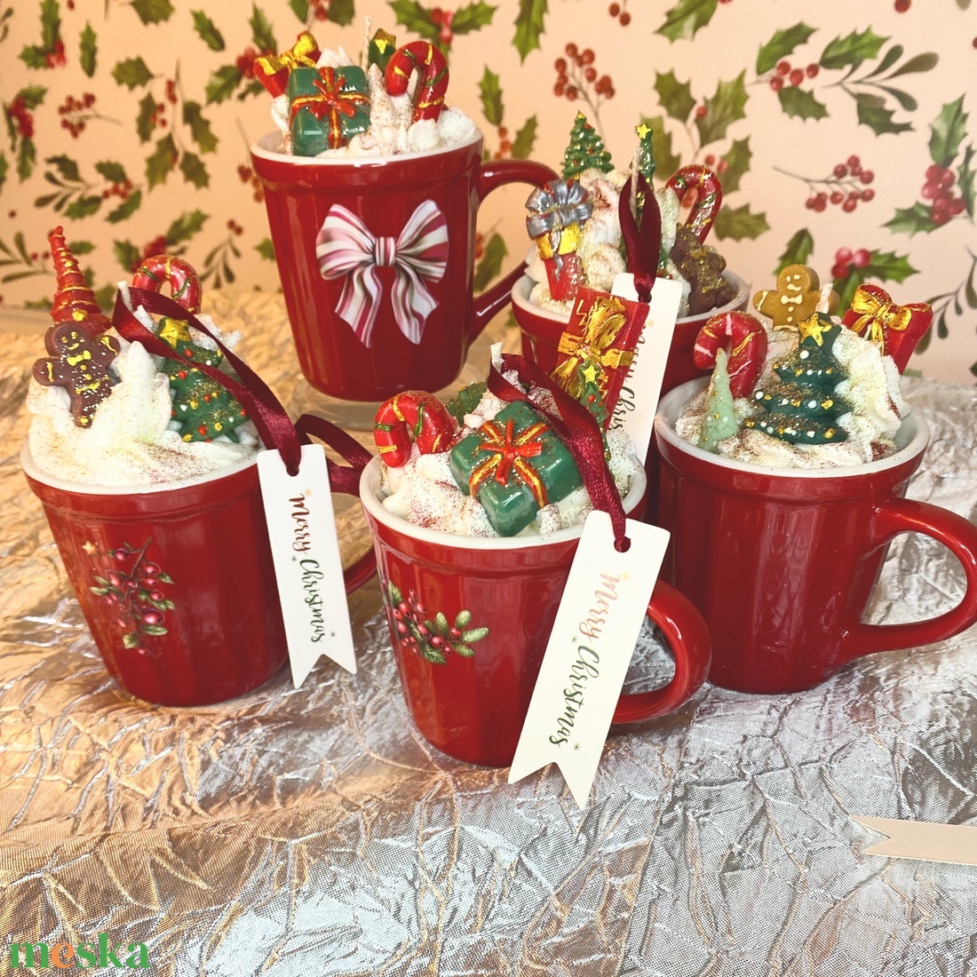 Cuki kis piros bögrés szójaviasz gyertya - otthon & életmód - gyertya, illat, aroma - gyertya - Meska.hu