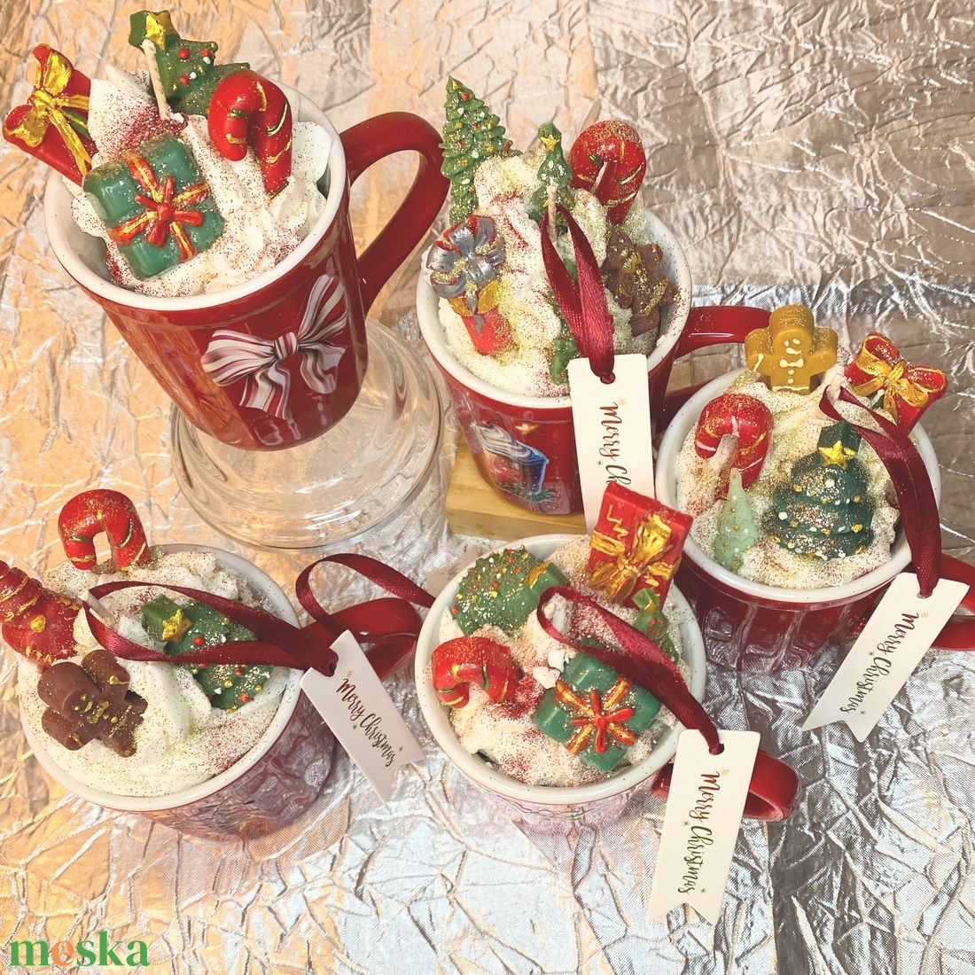 Cuki kis piros bögrés szójaviasz gyertya - otthon & életmód - gyertya, illat, aroma - gyertya - Meska.hu