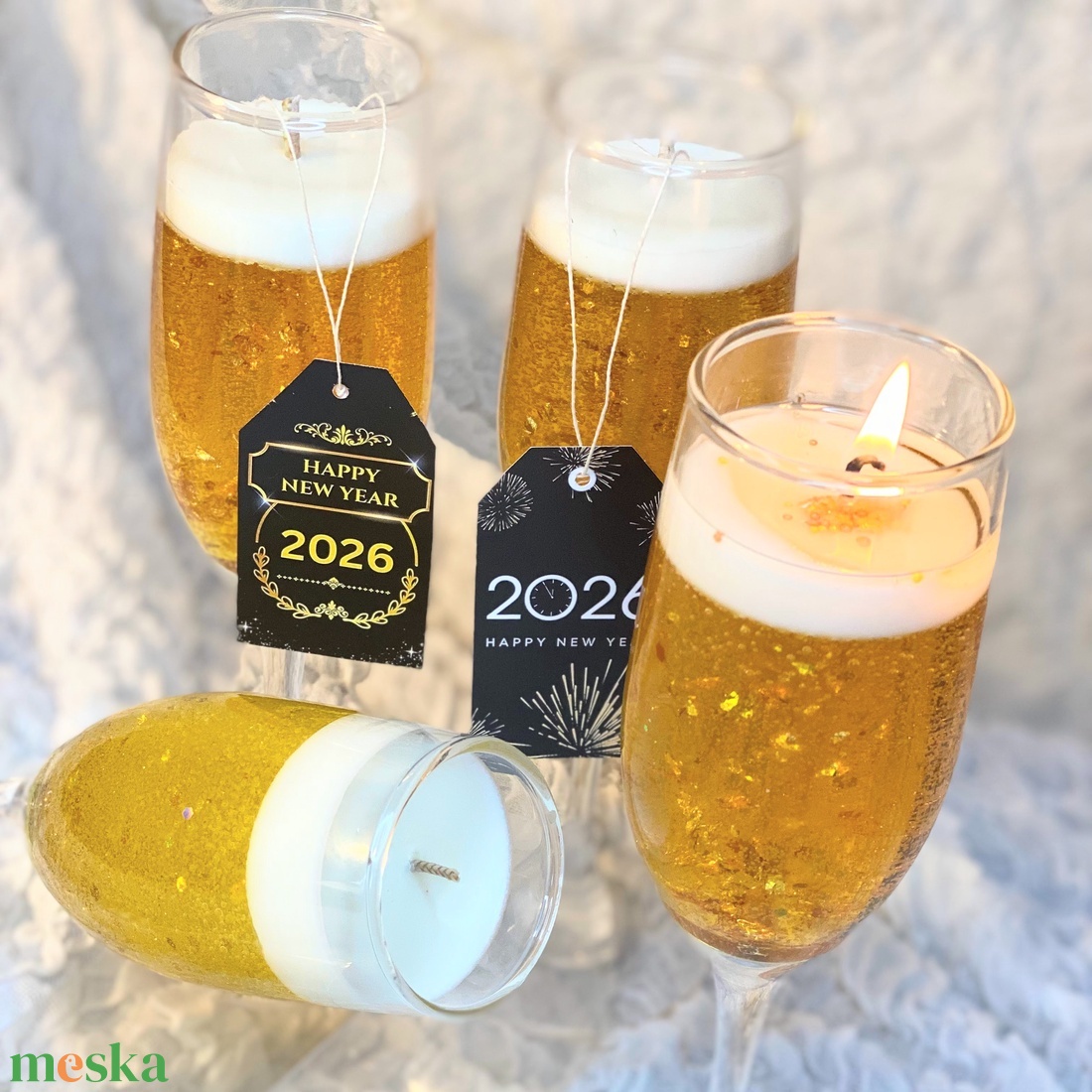 2026 Pezsgő gyertya illattal  - otthon & életmód - gyertya, illat, aroma - gyertya - Meska.hu