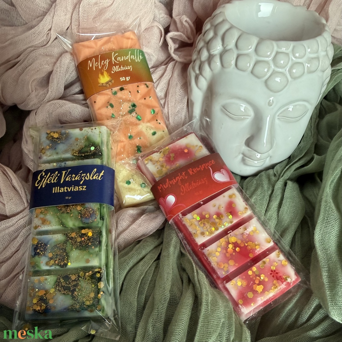 Táblás Illatviasz kerámia olvasztóval - otthon & életmód - gyertya, illat, aroma - illatviasz - Meska.hu