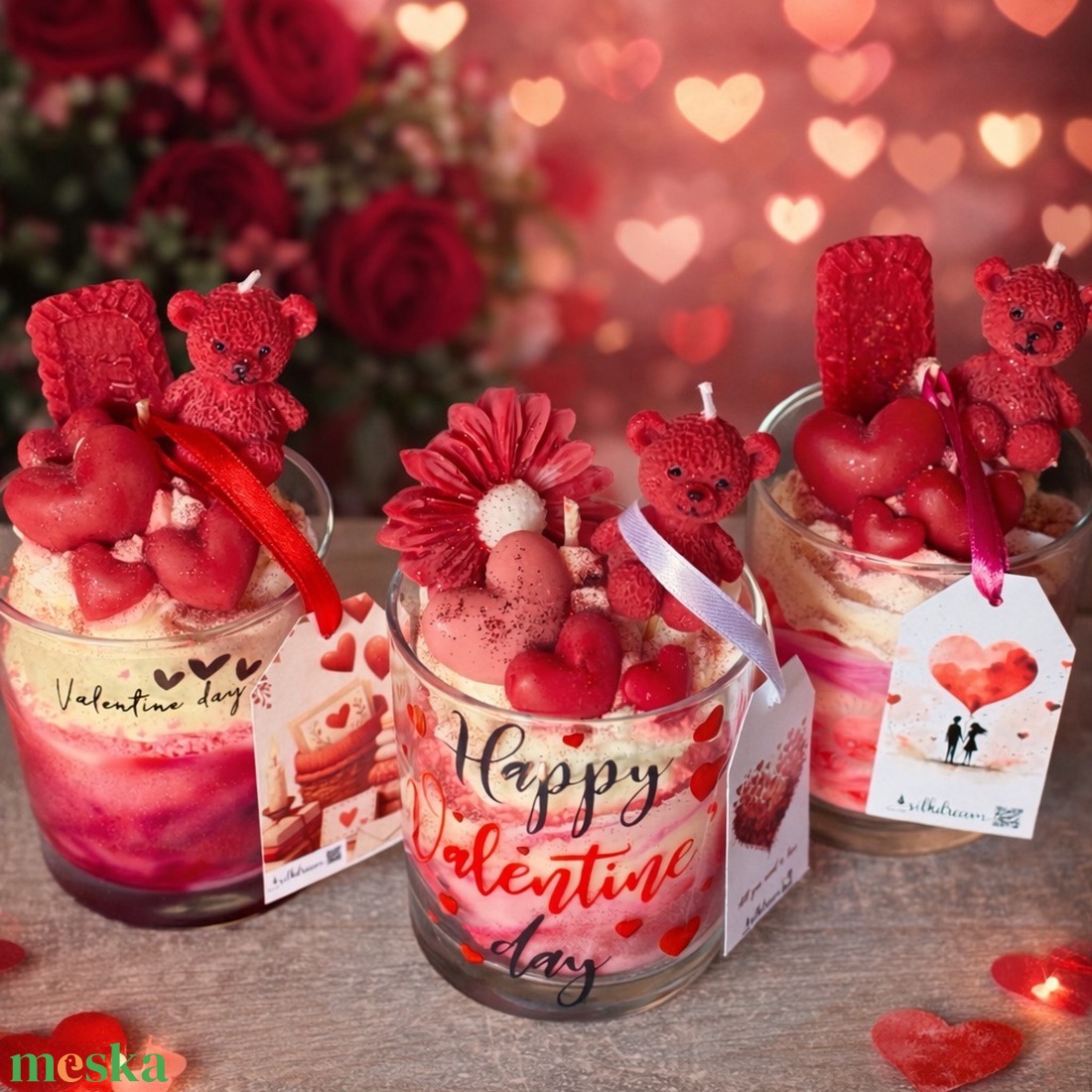 Valentin napi szója gyertya  üvegben  - otthon & életmód - gyertya, illat, aroma - gyertya - Meska.hu