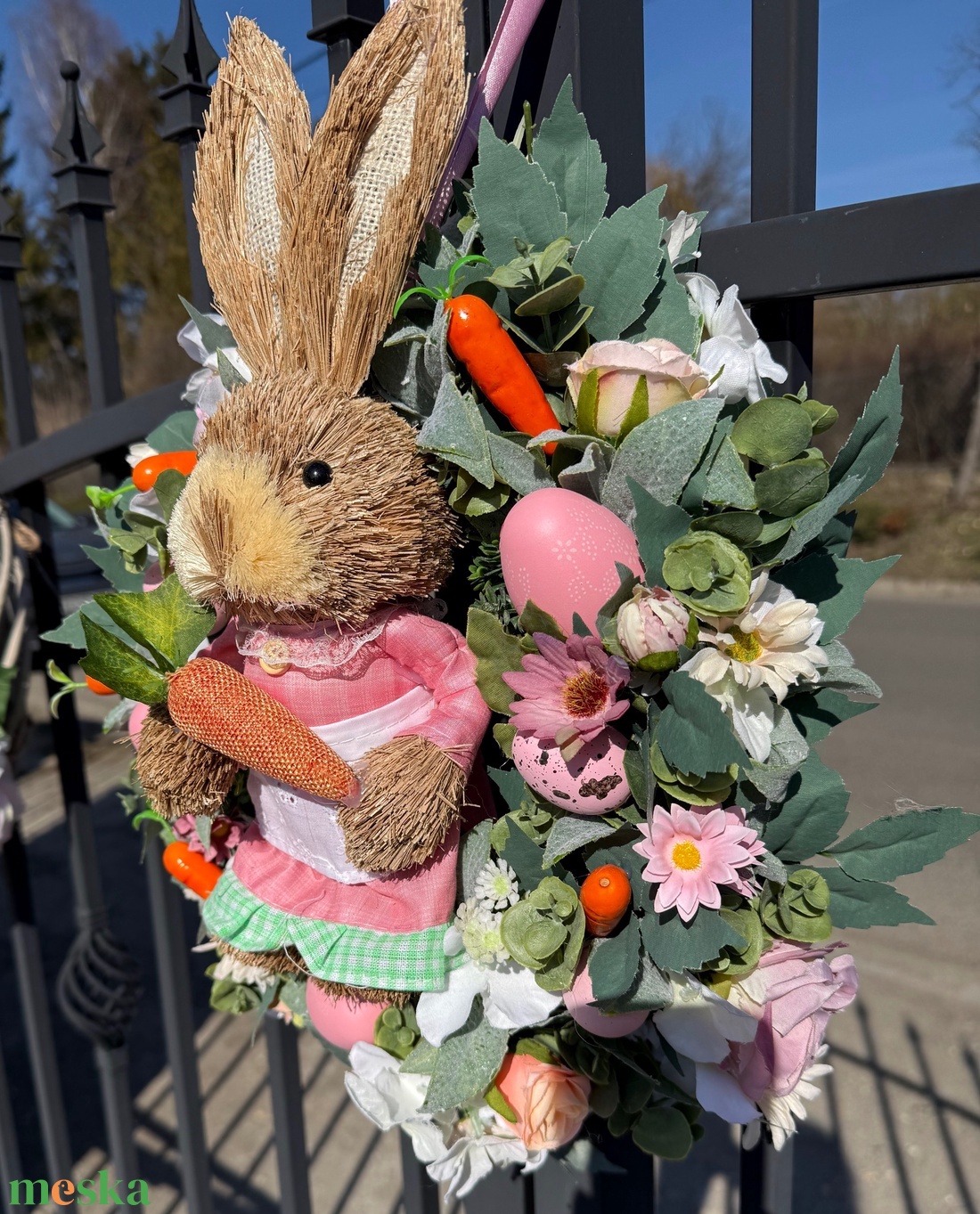 Nagy Nyuszis Húsvéti kopogtató ajtódísz No1 - otthon & életmód - dekoráció - ajtó- és ablak dekoráció - ajtódísz & kopogtató - Meska.hu