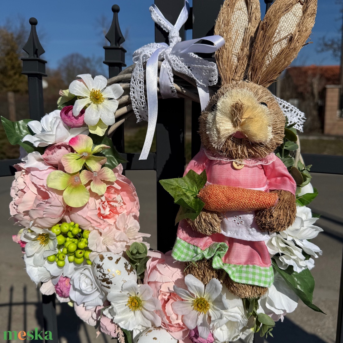 Nagy Nyuszis Húsvéti kopogtató ajtódísz No2 - otthon & életmód - dekoráció - ajtó- és ablak dekoráció - ajtódísz & kopogtató - Meska.hu