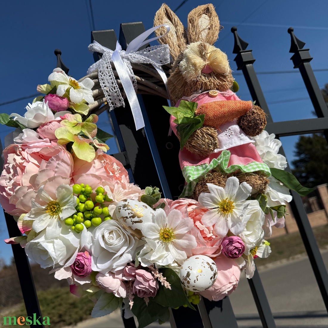 Nagy Nyuszis Húsvéti kopogtató ajtódísz No2 - otthon & életmód - dekoráció - ajtó- és ablak dekoráció - ajtódísz & kopogtató - Meska.hu